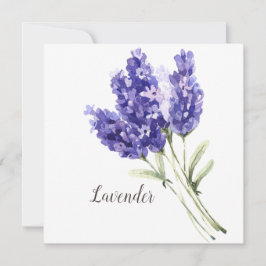Lavendel Bloemen Waterverf Lege Wenskaart