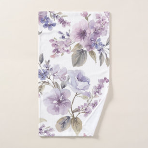 Lavendel Bloemen Waterverf Paars Botanisch Handdoek