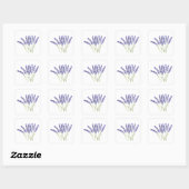 Lavendel bloemen waterverf rustige kruiden floraal vierkante sticker (Vel)