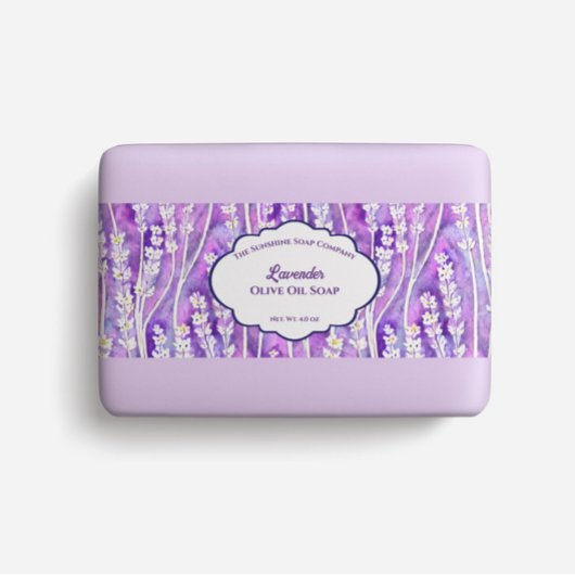 Lavendel Bloemen Waterverf Soap Belly Band Uitnodigingen Wikkel