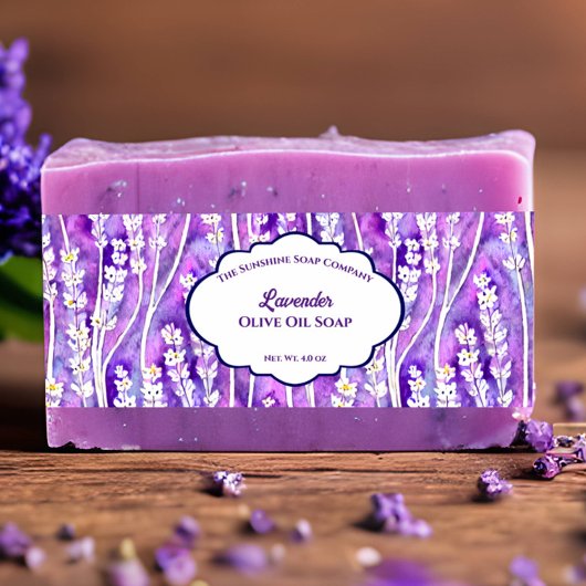 Lavendel Bloemen Waterverf Soap Belly Band Uitnodigingen Wikkel