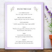 Lavendel Bloemen Wedding Bar Teken Poster