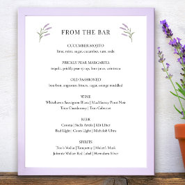 Lavendel Bloemen Wedding Bar Teken Poster