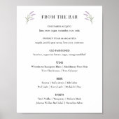 Lavendel Bloemen Wedding Bar Teken Poster (Voorkant)