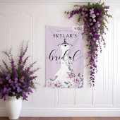 Lavendel Bloemen Witte Trouwjurk Bruidsmeisjesfees Spandoek