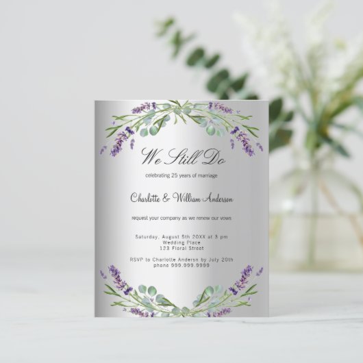 Lavendel bloemen zilveren budget gelofte vernieuwi (Staand voorkant)