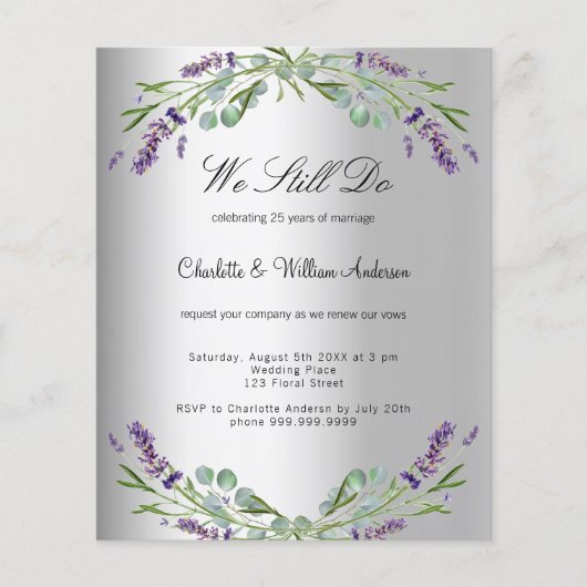 Lavendel bloemen zilveren budget gelofte vernieuwi (Voorkant)