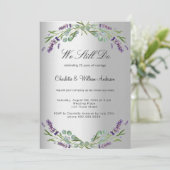 Lavendel bloemen zilveren luxe gelofte vernieuwing kaart (Staand voorkant)