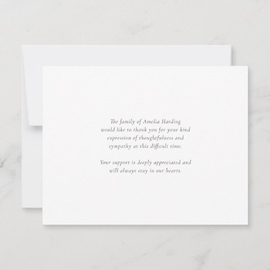 Lavendel bloemenbegrafenis viering van het leven bedankkaart (Achterkant)