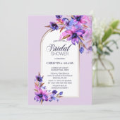 Lavendel bloemenboog Vrijgezellenfeest Kaart (Staand voorkant)