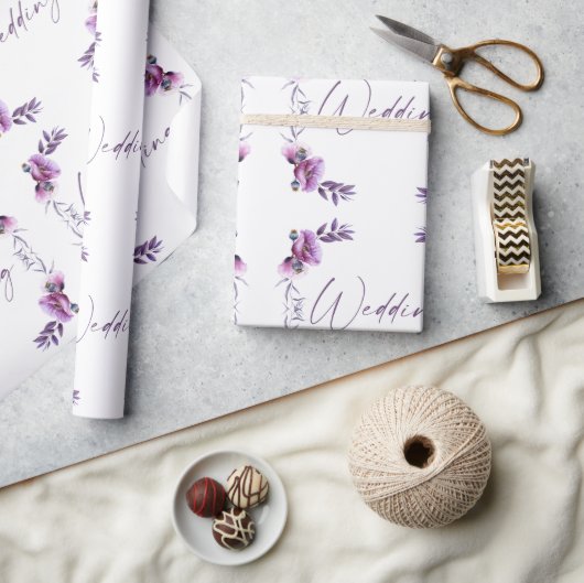 Lavendel bloemenbruiloft cadeaupapier (Crafts)