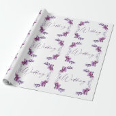 Lavendel bloemenbruiloft cadeaupapier (Uitgerold)