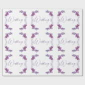 Lavendel bloemenbruiloft cadeaupapier (Vlak)