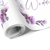 Lavendel bloemenbruiloft cadeaupapier (Rol Hoek)