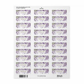 Lavendel bloemenbruiloft etc retour adreslabel etiket (Full Sheet)