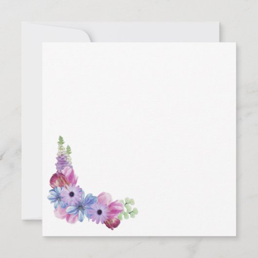 Lavendel bloemenbruiloft kaart (Achterkant)