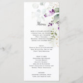 Lavendel Bloemenbruiloft Menu Groen Terug (Voorkant)