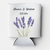 Lavendel bloemenbruiloft Natuur Unieke Waterverven Blikjeskoeler (Voorkant)