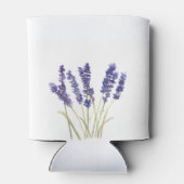 Lavendel bloemenbruiloft Natuur Unieke Waterverven Blikjeskoeler (Achterkant)