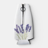 Lavendel bloemenbruiloft Natuur Unieke Waterverven Flesjeskoeler (Achterkant)