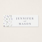 Lavendel bloemenbruiloft QR register insert card Mini Visitekaartjes (Voorkant)