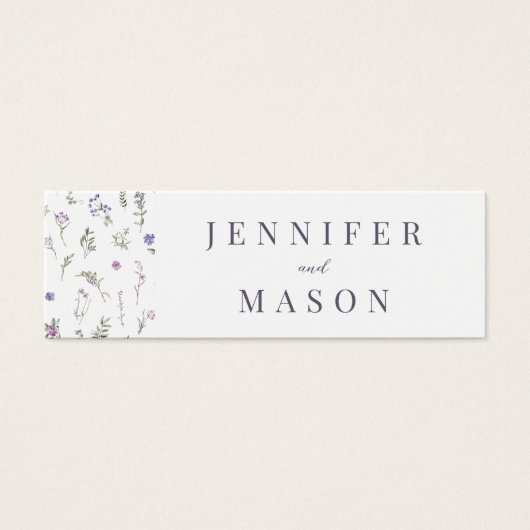 Lavendel bloemenbruiloft QR register insert card Mini Visitekaartjes (Voorkant)