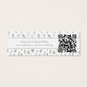 Lavendel bloemenbruiloft QR register insert card Mini Visitekaartjes (Achterkant)