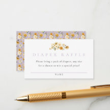 Lavendel Bloemendesign Luierloterijkaart | Vintage