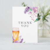 Lavendel Bloemendierbier Bruiloft Feest Bedankkaart (Staand voorkant)