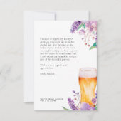 Lavendel Bloemendierbier Bruiloft Feest Bedankkaart (Achterkant)