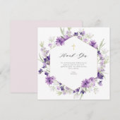 Lavendel bloemendoop bedankje kaart (Voorkant / Achterkant)