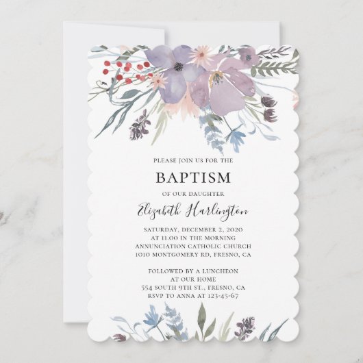 Lavendel bloemendoop. Paarse bloemen. botanisch Kaart (Voorkant)