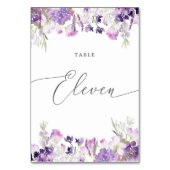 Lavendel bloemenelf tafel nummer kaart (Achterkant)