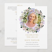 Lavendel Bloemenfoto Begrafenis Orde van Service Programmakaart (Voorkant / Achterkant)