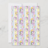 Lavendel bloemengestreept Baby shower Kaart (Achterkant)