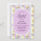 Lavendel bloemengestreept Vrijgezellenfeest Kaart (Voorkant)