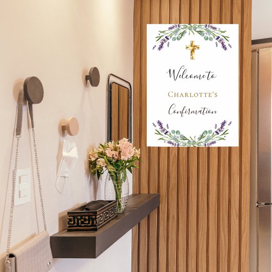 Lavendel bloemengroen Bevestiging welkom Poster