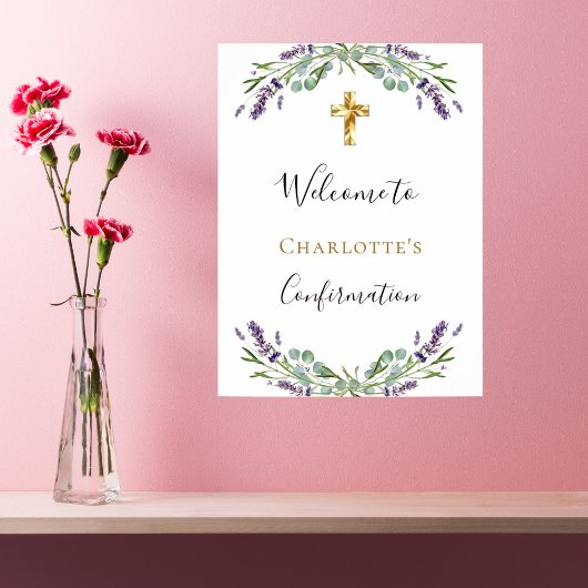 Lavendel bloemengroen Bevestiging welkom Poster