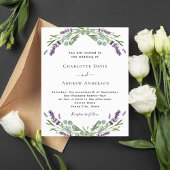 Lavendel bloemengroen formele trouwuitnodiging