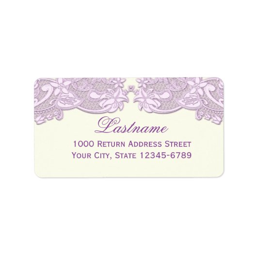 Lavendel bloemenkant  ontwerp etiket (Voorkant)