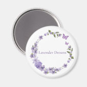 Lavendel Bloemenkrans Botanisch Ontwerp Magneet (Voorkant / Achterkant)