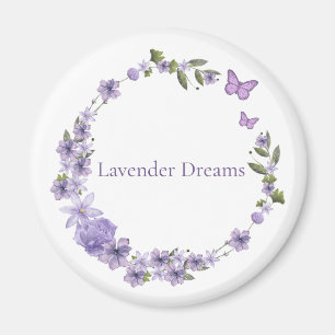 Lavendel Bloemenkrans Botanisch Ontwerp Magneet