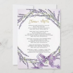 Lavendel Bloemenkrans Frans Goud Eetmenu Kaart