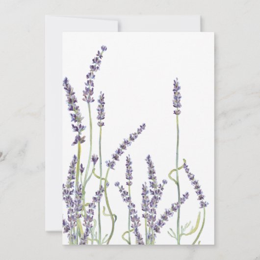 Lavendel Bloemenkrans Frans Gouden Eetmenu Kaart (Achterkant)