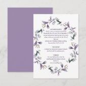 Lavendel bloemenlente bruiloft gasteninformatie informatiekaartje (Voorkant / Achterkant)