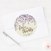Lavendel bloemenliefde en bedankt is gunstig voor  ronde sticker (Envelop)