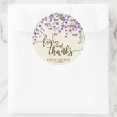 Lavendel bloemenliefde en bedankt is gunstig voor  ronde sticker (Tas)