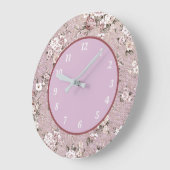  lavendel bloemenontwerp grote klok (Hoek)