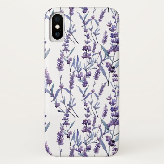 Lavendel bloemenpatroon waterverf Case-Mate iPhone case (Achterkant)