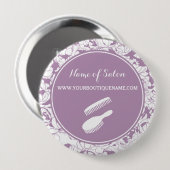 Lavendel Bloemensalon Knop Ronde Button 4,0 Cm (Voorkant /achterkant)